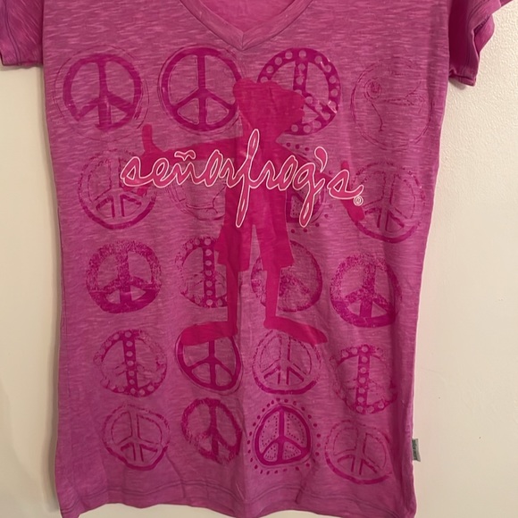 Senor Frog’s Juniors Peace T-Shirt Color Purple Size X-Large - Picture 2 of 8